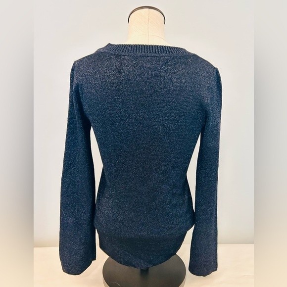 Vintage 70’s Sparkly Black Ribbed Long Sleeve Crewneck size Small - Picture 8 of 9